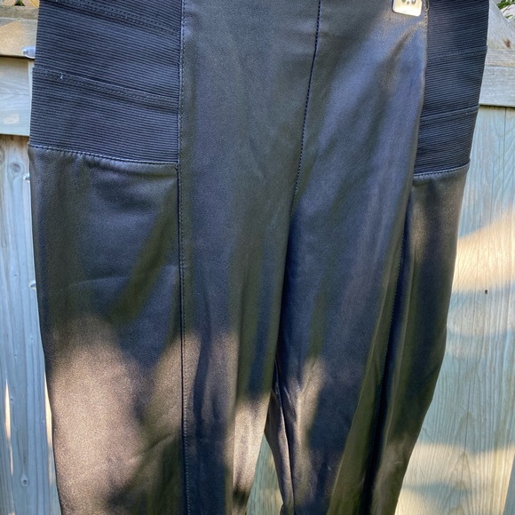 NWOT Black leather pull on leggings - Picture 2 of 4